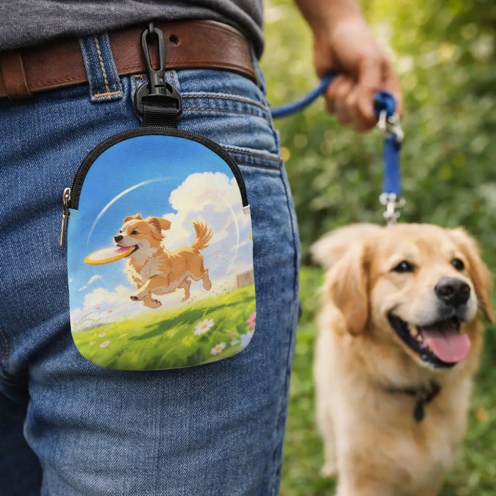 Dog Training Snack Bag Large Capacity (Cartoon Print, Waterproof, Hook Buckle)