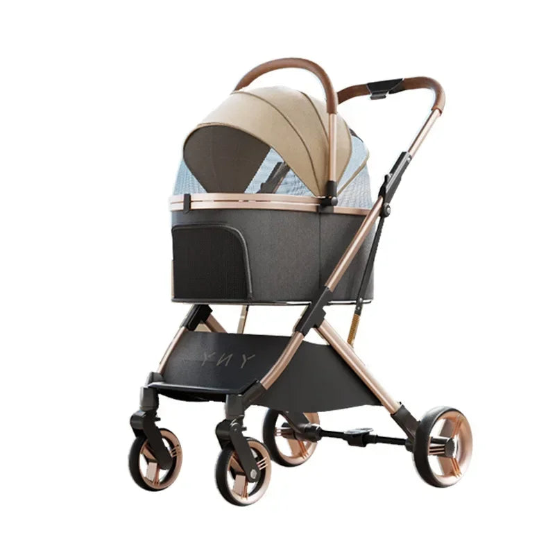 Separable Pet Stroller Pet Cart with Multifunctional Bag Separation Ultra Easy To Carry One Click Collection Cat Dog Stroller