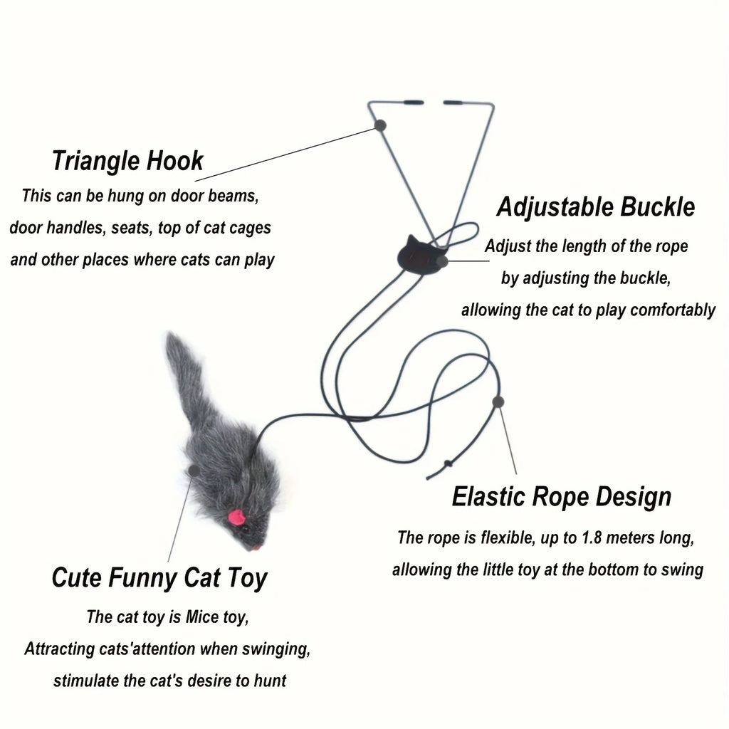 Adjustable Hanging Mouse Cat Toy (2-Pack)