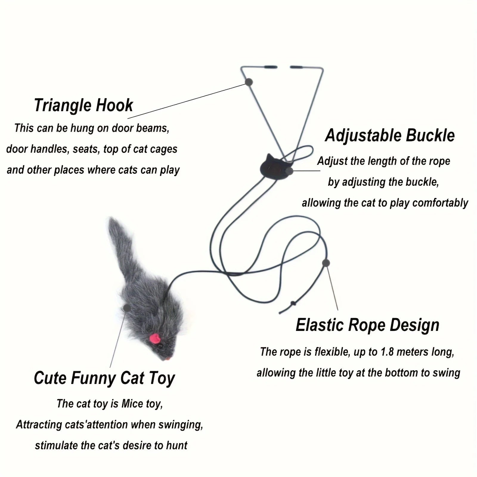 Adjustable Hanging Mouse Cat Toy (2-Pack)