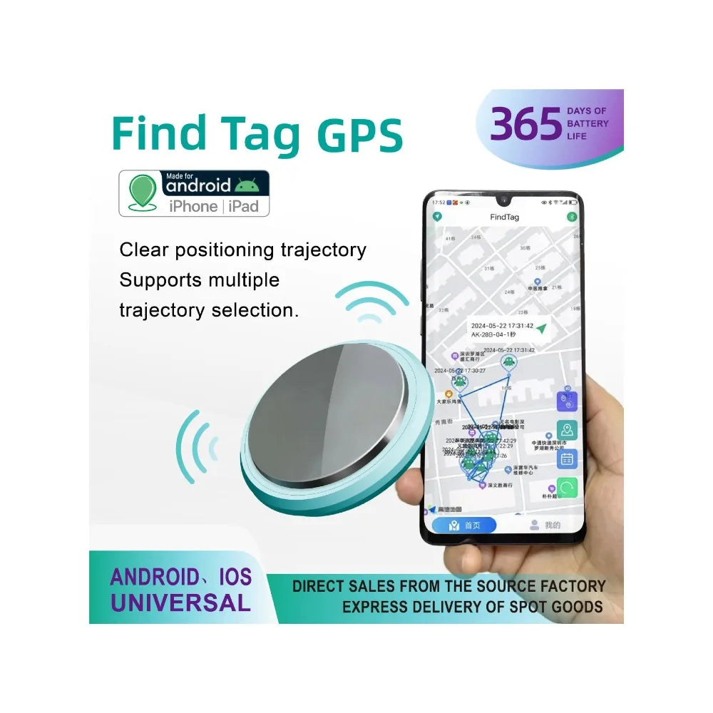 Universal AirTag Alternative Anti-Loss Tracker for iOS & Android - GPS Locator for Elderly, Kids, Cars & Pets