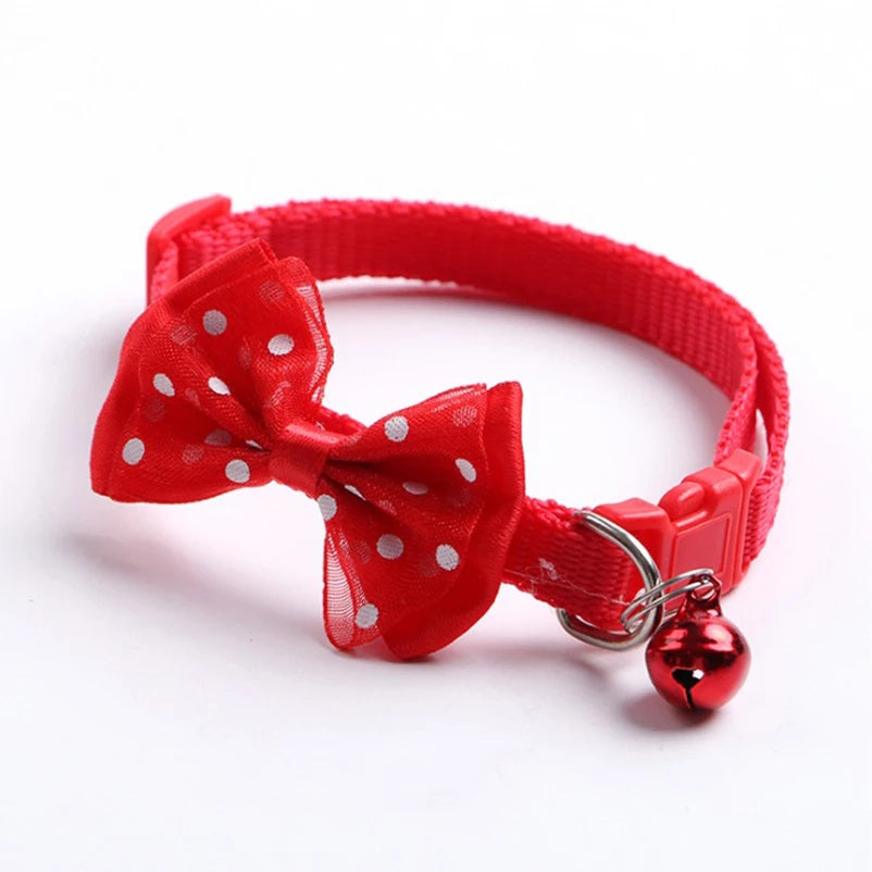 Adjustable Bow Bell Collar Set for Cats & Dogs — Soft Universal Fit