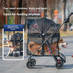 NCIPET Outdoor Waterproof Foldable Lightweight Adjustable 4-Wheel Separable Pet Stroller for Small Dogs with Detachable Trolley