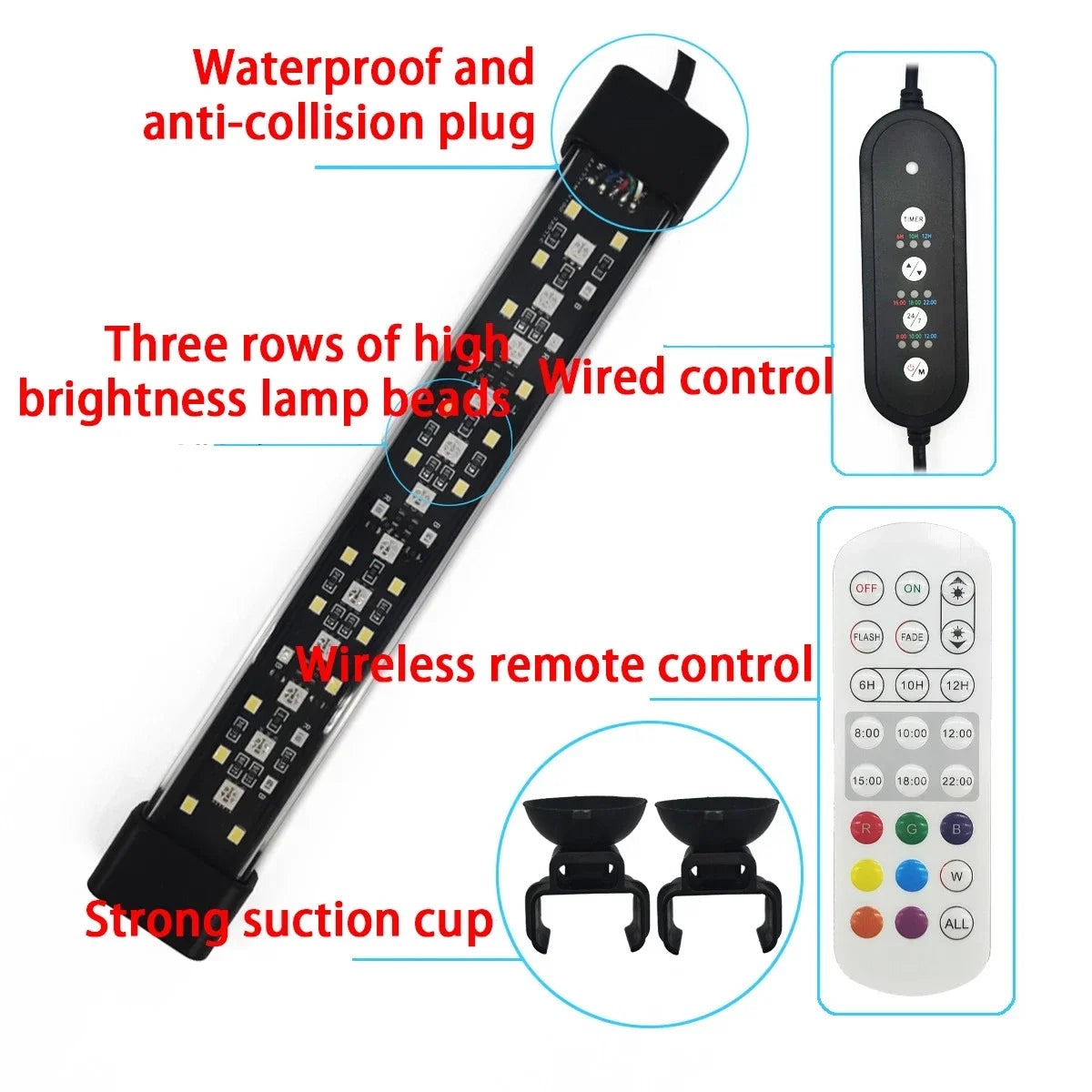 Full Spectrum Aquarium LED Light (20–70cm, 24/7 Lighting, Fish Tank & Plant Growth)