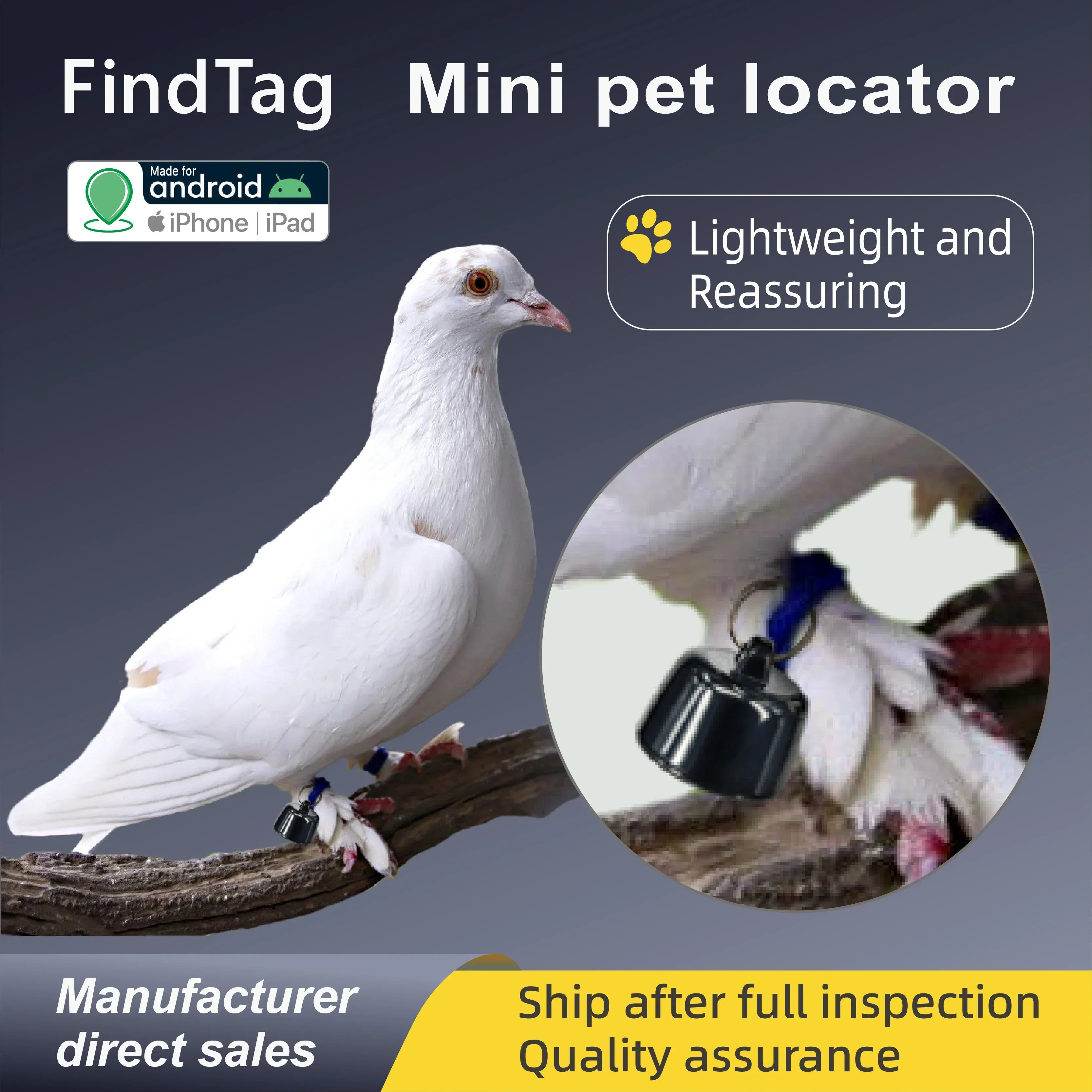 2026 Mini GPS Pet Locator for Birds, Dogs & Cats - 3-Day Movement History