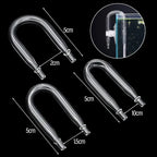 Aquarium U-Shaped Glass CO2 Tube Connector (Air Pipe Check Valve, CO2 Diffuser Accessory)