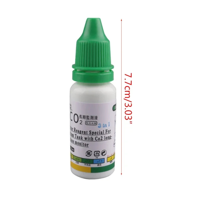 Aquarium CO2 Drop Checker Fluid (15ml, Glass Carbon Dioxide Monitor Solution, Planted Tank)