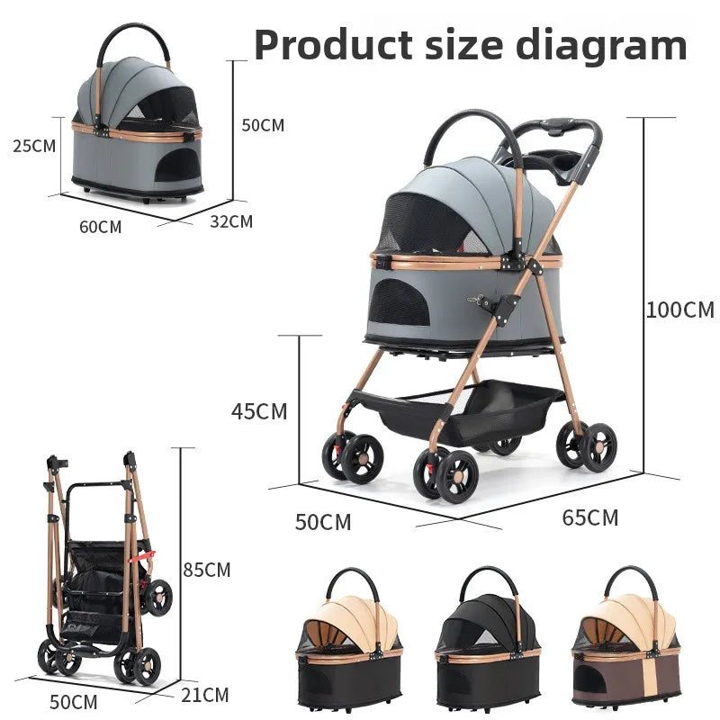 Pet Stroller Cat Dog Lightweight Foldable Outdoor Travel Pet Stroller Dog Stroller Dog Cart Pet Stroller Cat Stroller