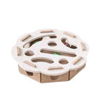 Cat Scratching Post with Felt Puzzle Box & Rolling Ball — 2-in-1 Enrichment Toy