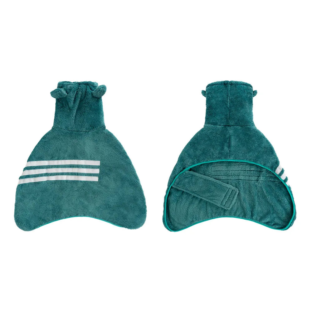 Thicken Dog Bathrobe Super Absorbent Fast Drying Coat for Medium Large Dogs Adjustable High Collar Pet Dog Bath Towel with Ears