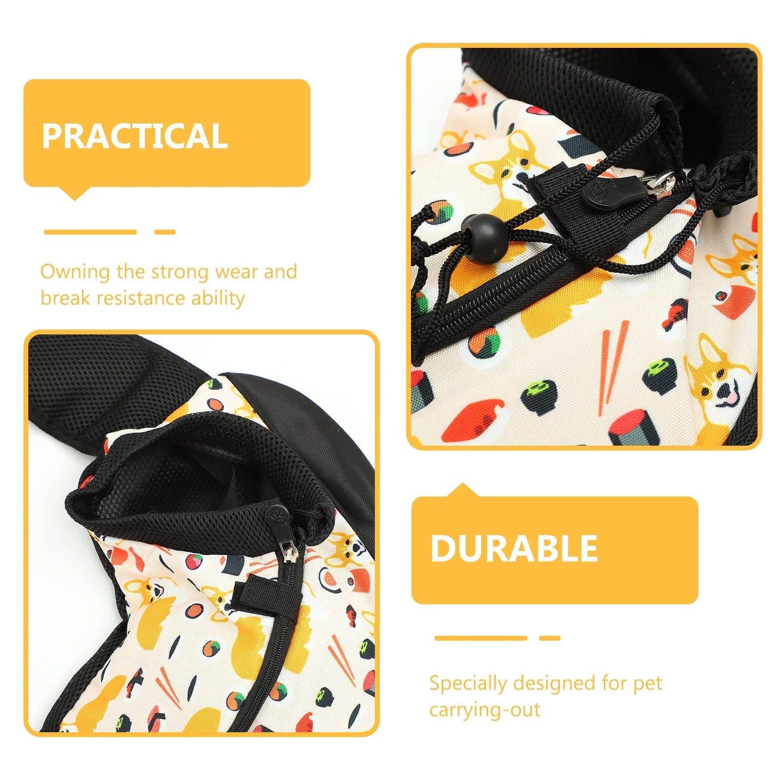 Dog Carrier Small Dog Purse Breathable Pet Sling Bag Oxford Mesh Material Adjustable Shoulder Strap Travel Messenger Backpack