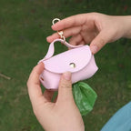 Leather Pet Waste Bag Dispenser (Keychain, Multi-Color, Lightweight)