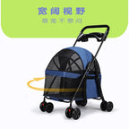 Detachable Integrated Pet Stroller Lightweight Foldable Hand Push Cart for Small Dogs Cats Outdoor Walking Travel