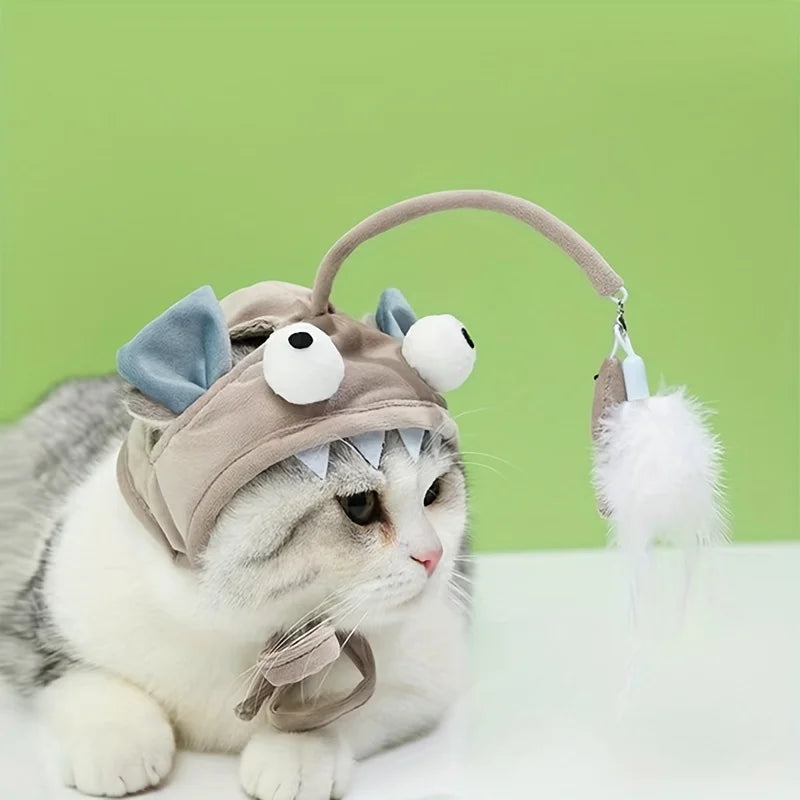 Adjustable Cat Headwear Teaser Toy — Interactive Cosplay Accessory for Endless Fun