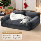 Plush Cat & Dog Couch Bed with Removable Washable Cover