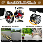 Pet Stroller, 4 Wheels Pet Strolling Cart for Medium/Small Dogs and Cats, Foldable Cat Jogger/Dog Stroller with Cup Holder, Sto