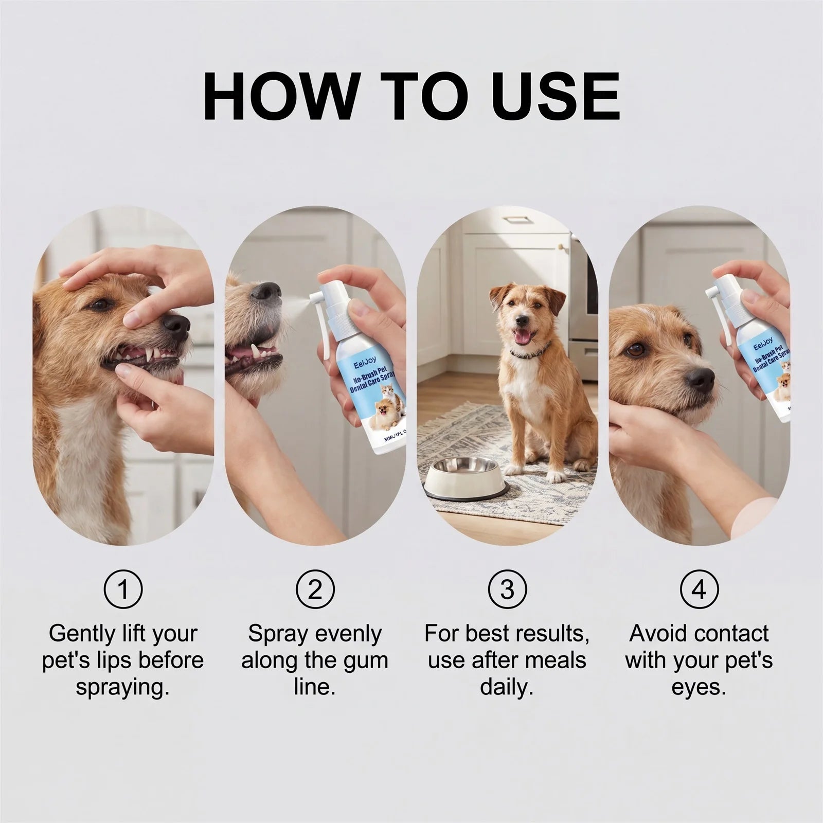 No Brushing Pet Dental Care for Puppy Breath Freshener and Dog Mouth Spray to Relieve Pet Mouth Odor and Soothe Gums 30ml