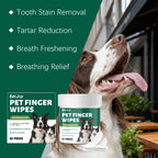 Pet Teeth Cleaning Wipes: Cleans Food Residues in Teeth Gaps, Eliminates Bad Breath, Freshens Mouth, Easy to Use