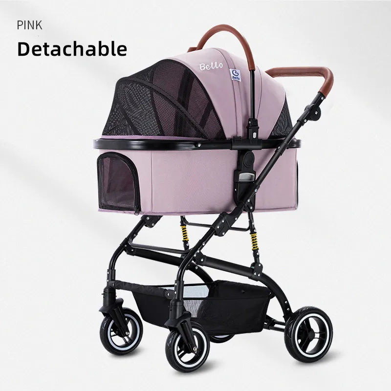 Bello Car Trunk-Compatible Foldable Pet Stroller for Dogs - Portable Travel Cart for On-the-Go Outings