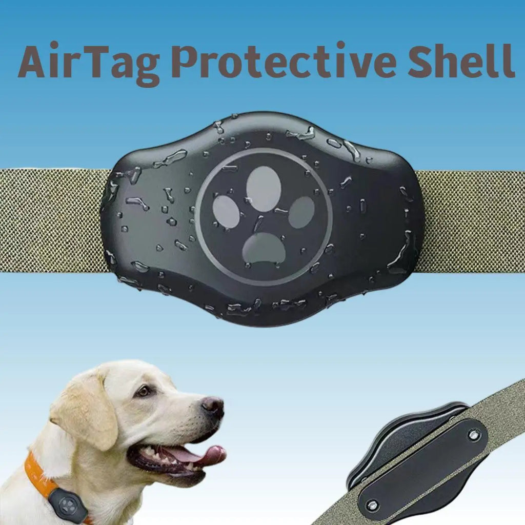JUSTLAN IPX8 Waterproof AirTag Protective Shell for Cats & Dogs - Anti-Loss Collar GPS Tracker Case