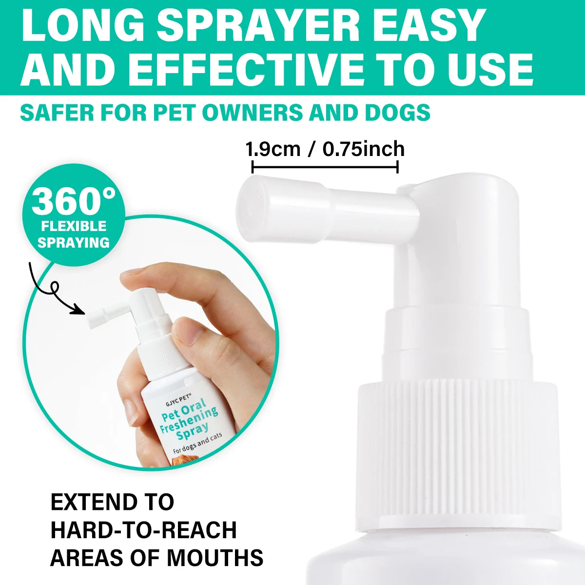Pet Fresh Breath Spray No-Brush Oral Care Tartar Plaque Remover Plant-Based Gentle Non-Irritating for Dogs Cats Dental Hygiene