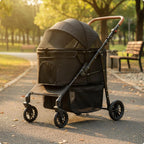 Foldable Pet Stroller Multi-Function Foldable Dog Stroller Large Dog Wagon Breathable Mesh Window Pet Gear Easy to Clean