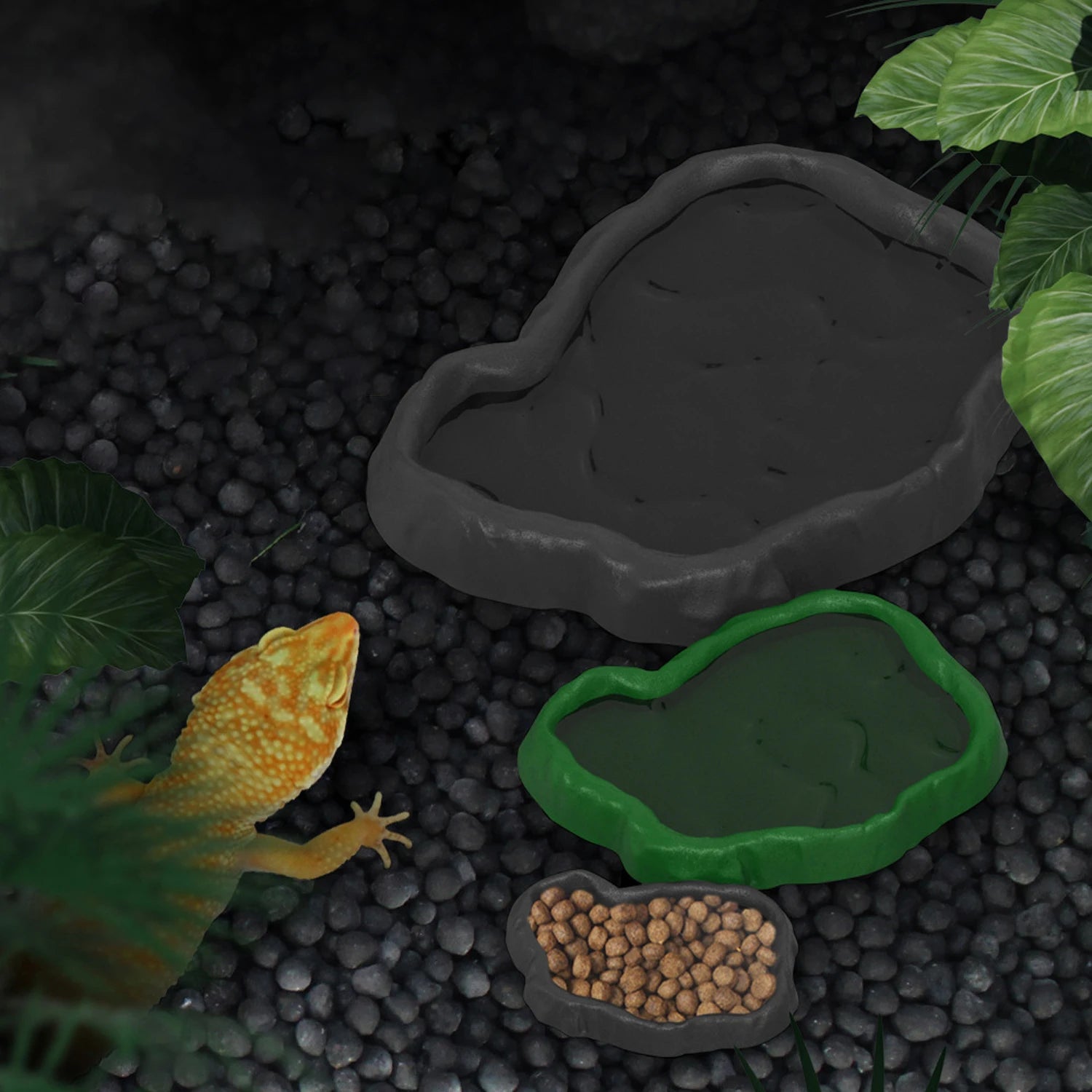 Crawler Pet Feeder Basin Reptiles Amphibians Drinking Feeder Turtle Tortoise Scorpion Lizard Crab Bowl Small Pet Supplies
