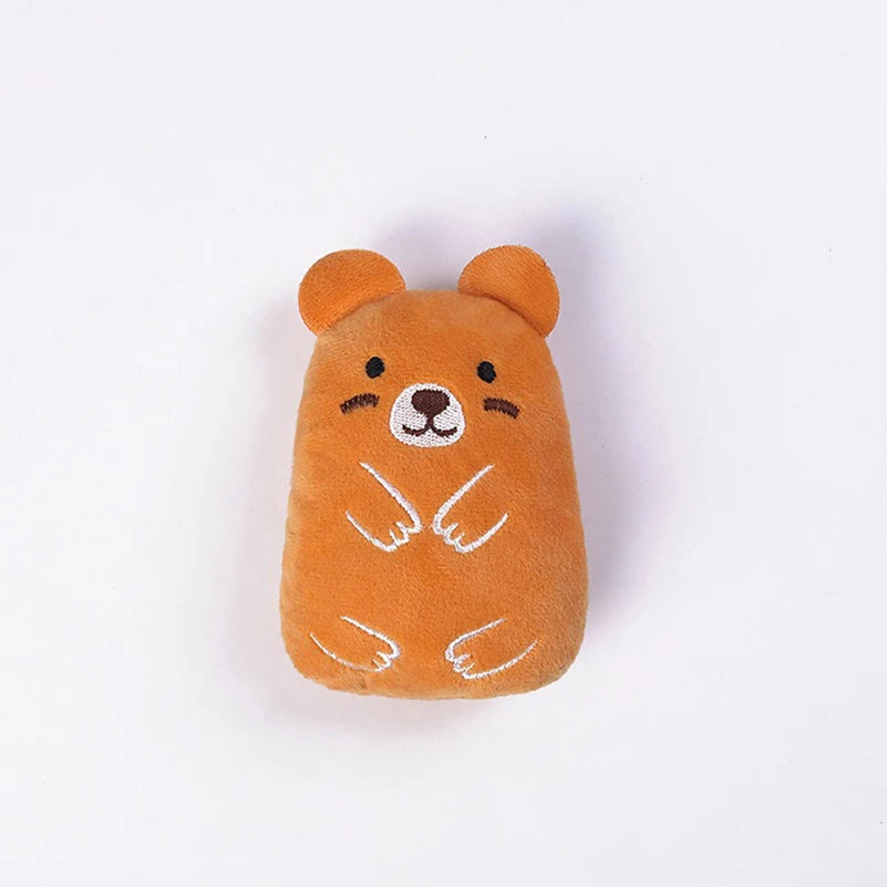 Cartoon Animal Plush Cat Chew Toy — Bite-Resistant Self-Play Tooth Grinding Relief