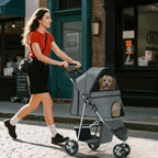 Pet Stroller for Small Dogs 10 lbs, Dog Stroller for Medium Dogs 30 lbs, Cat Strollers for 2 Cats, 3 Wheels Foldable Jogger Pup