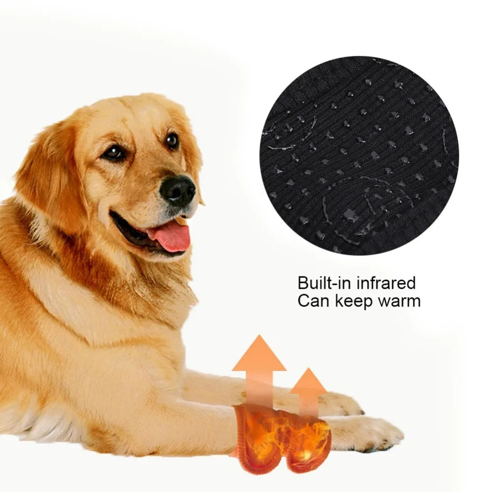 2pcs Soft Lining Pet Knee Brace Stretch Flexible Thermal Warm Keep Joint Recovery Sleeve Breathable Fabric Adjustable Fit