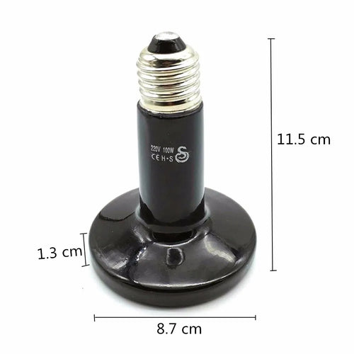 1 Pc Reptile Pet Heating Lamp 25W/50W/75W/100W/150W/200W Ceramic Pet Farm Reptile Poultry Heating Temperature Control Lamp