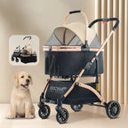 Detachable Basket Pet Stroller Large Space and Comfortable Dog Stroller Easy Folding Pet Stroller Portable Pet Handbag