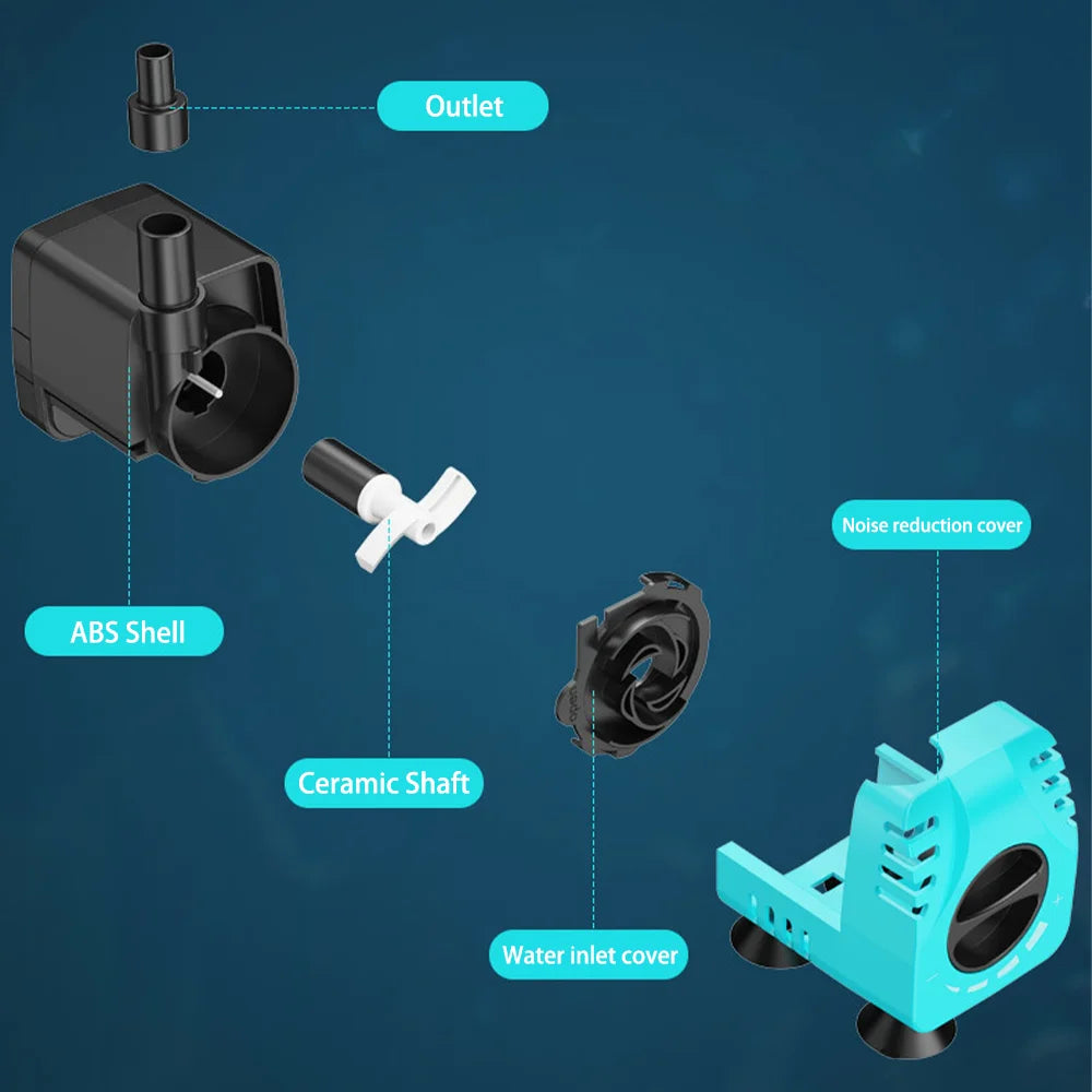 Fish Tank Water Pool Submersible Pump Circulation Filtration Pump Brushless Motor Ceramic Shaft Water Pump Flow Regulation