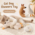 Goose Cartoon Plush Pet Chew Toy with Rustle Sound — Interactive Teething Toy for Cats & Dogs