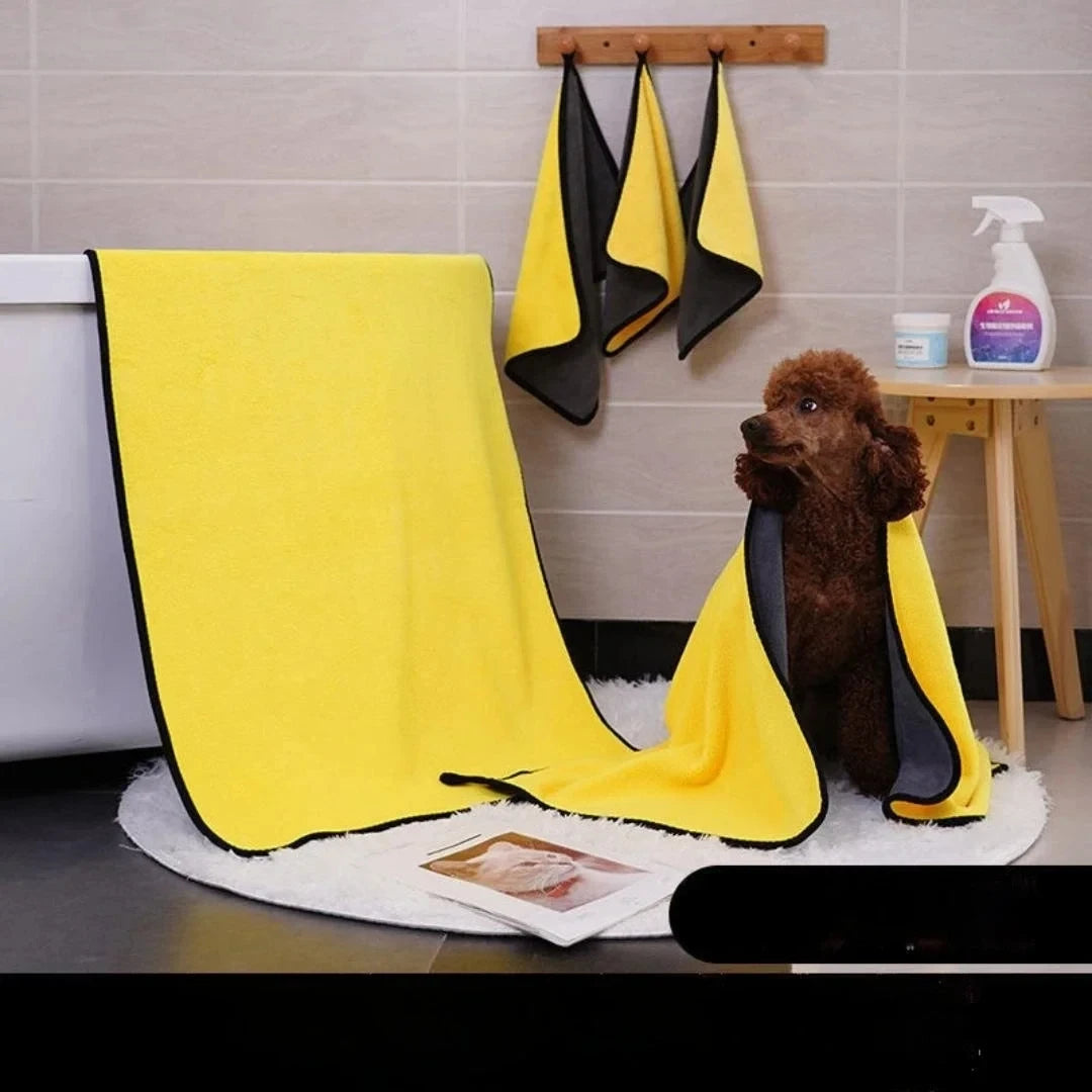 New Quick-Drying Dog And Cat Towels Soft Fiber Towels Absorbent Bath Towel Pet Bathrobe Convenient Cleaning Towel Pet Supplies