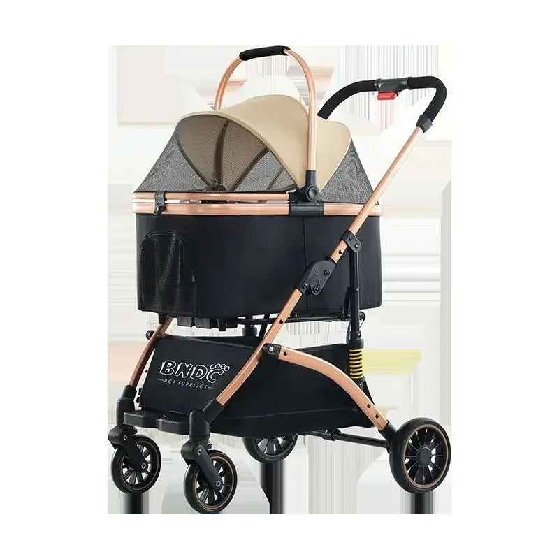 Detachable Basket Pet Stroller Large Space and Comfortable Dog Stroller Easy Folding Pet Stroller Portable Pet Handbag