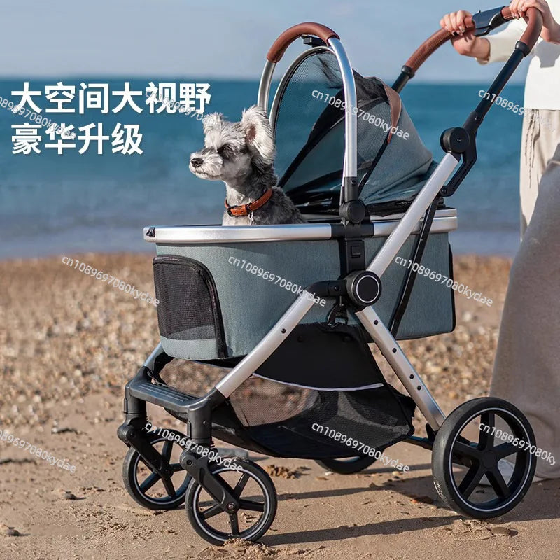 Separation Pet Trolley Dog Show Stroller Luxury 4 Wheels Detachable Pet Stroller for Cat&dogs