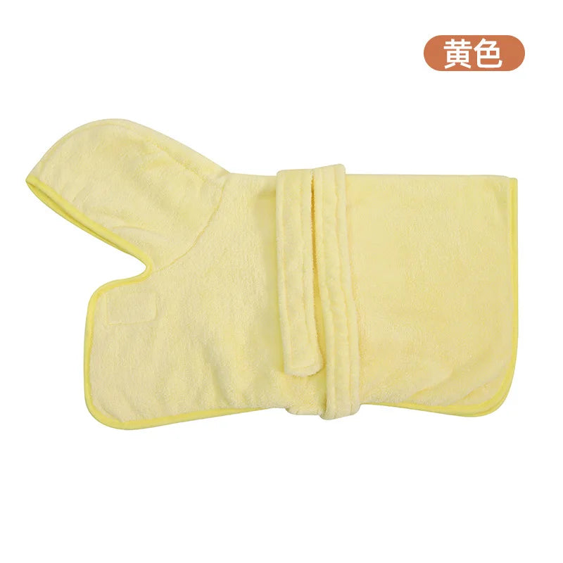 Quick-Dry Pet Bathrobe for Small & Medium Dogs & Cats Pet Washrobe Soft Absorbent Pet Wearable Bath Towel Robe Cozy Towel Wrap