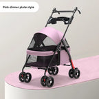 Pet Stroller Dog Cat Travel Light Foldable Outdoor Lightweight Portable Small Dog Cart Pet Trolley Pet Stroller Outdoor Pet Car