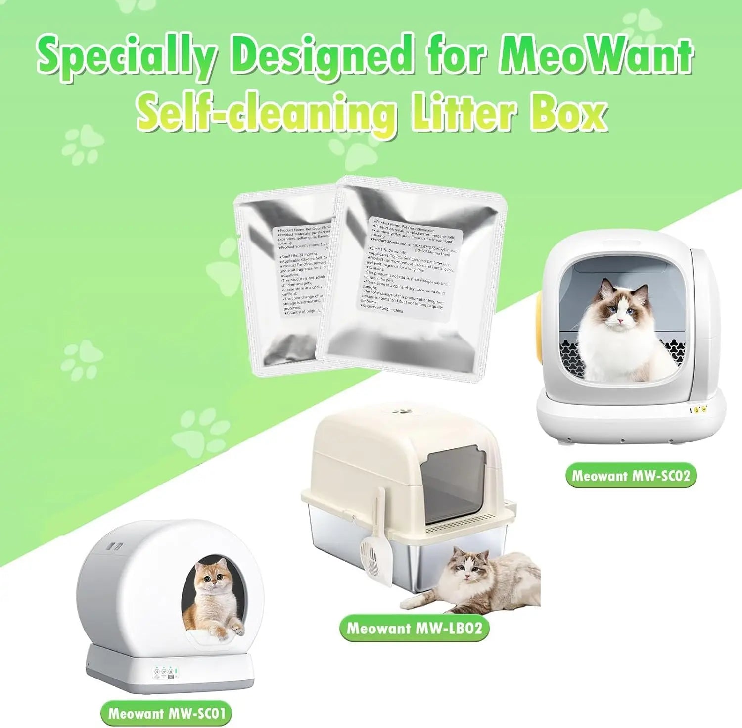 Pet Odor Eliminator: 6-Pack Floral Scent Gel for Meowant Self-Cleaning Litter Boxes - Long-Lasting Neutralizer and Effortless