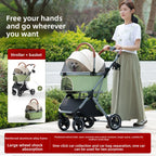Detachable Basket Pet Stroller Ultra Lightweight Foldable For Small Medium Dogs Cats Outdoor Travel Portable Pet Carrier