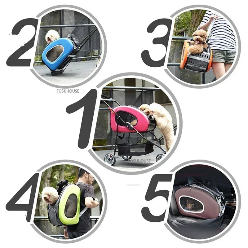 Pet Carrier Trolley Foldable Lightweight Large Capacity Portable Cat Dog Outdoor Shopping Travel Carrier