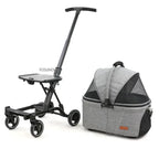 Lightweight Portable Pet Stroller Foldable Two-seat Design Detachable Frame for Small Dogs Cats Outdoor Walking Travel Carrier