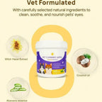 120 Gentle Pet Wipes: Natural & Soothing Eye, Face & Mouth Cleaning for Dogs & Cats - Tear Stain Remover, Ear & Tooth Finger Wipes, Pet Grooming Supplies
