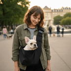 Double Sided Pet Carrier Bags Hand Free Adjustable Strap Dog Sling Carrier Bag Comfortable with Safety Harness Pet Shoulder Bag