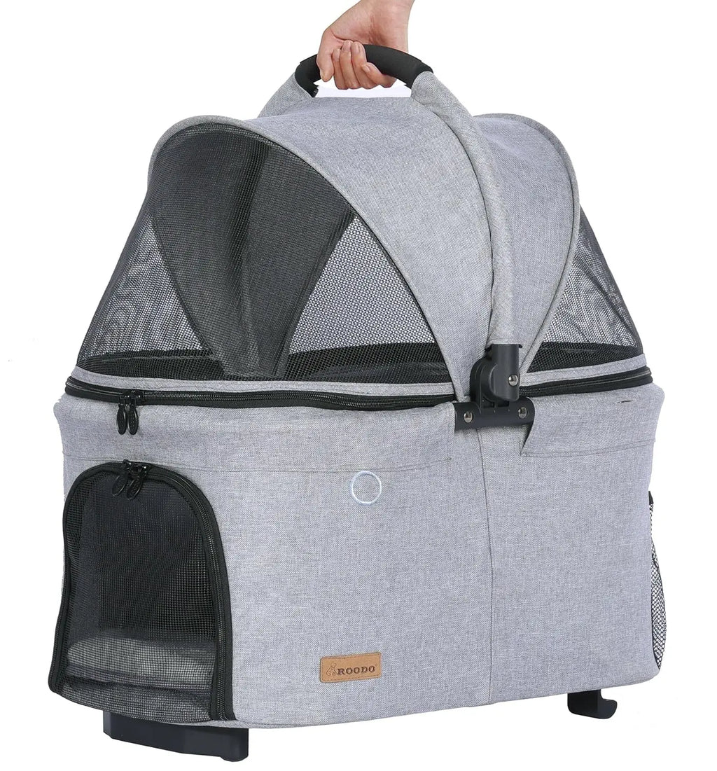 2026 Upgraded Version 3 in 1 Dog Cat Stroller with Detachable Carrier Lightweight Folding Portable All Terrain Pet Travel System