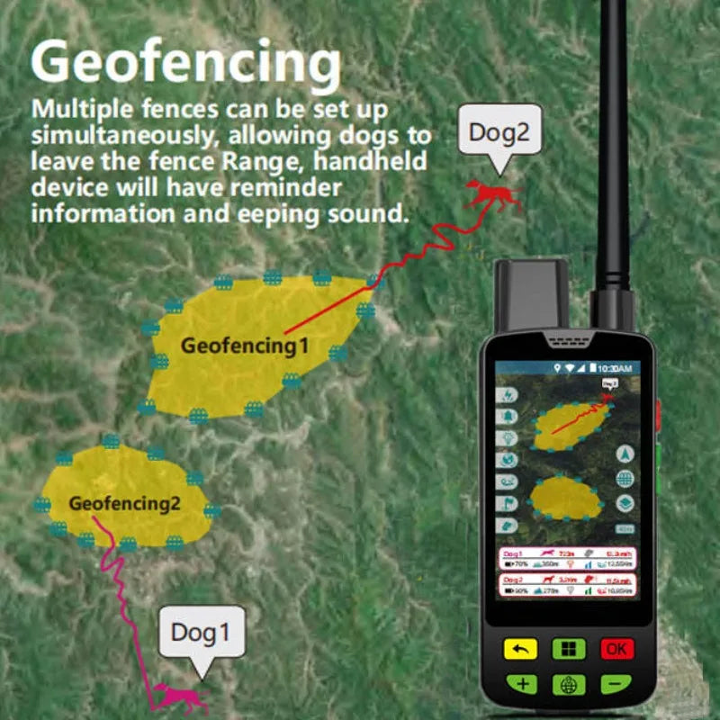 Eseek GPS Dog Collar with Radio Tracking - Long-Range Real-Time Locator for Hunting Dogs & Multiple Dog Use