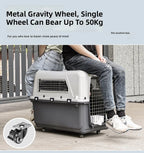 Pet Carrier, Large PP Dog Cat Travel Crate, Durable Airline Approved Pet Transport Box for Cats and Dogs, Portable Kennel