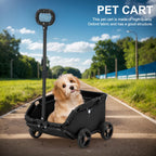 Foldable Small Pet Stroller 4 Wheels Teddy Small Pet Cart Lightweight Folding Trolley Ideal for Small Pets Outings