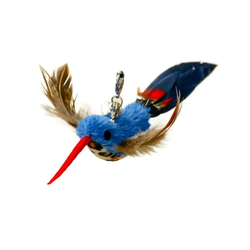 Suction Cup Bird Head Cat Teaser Wand — Plush Simulated Bird Stick Interactive Cat Toy